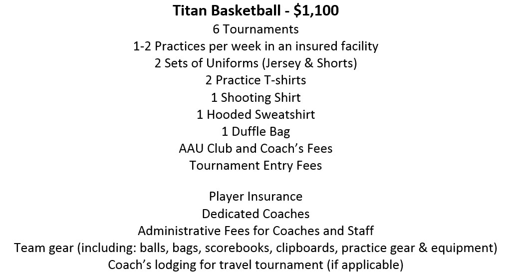 2019 Basketball Cost Breakdown