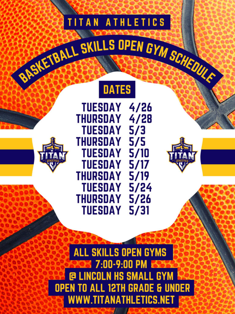 Bball Skills Open Gym Dates 05-03-2022