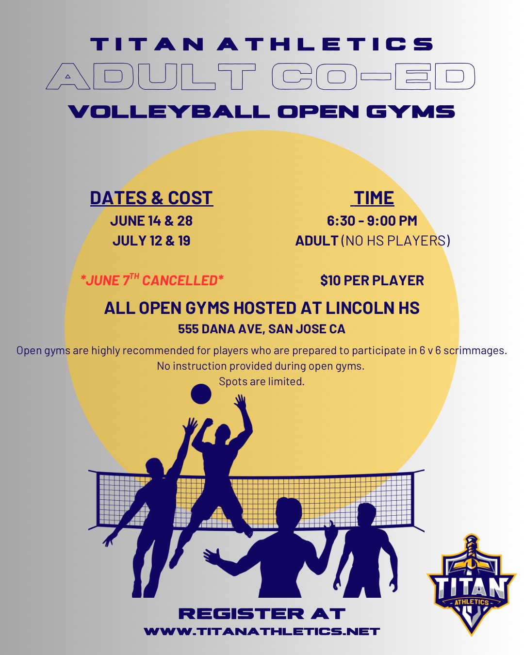 2025 Summer ADULT Open Gyms – Titan Athletics