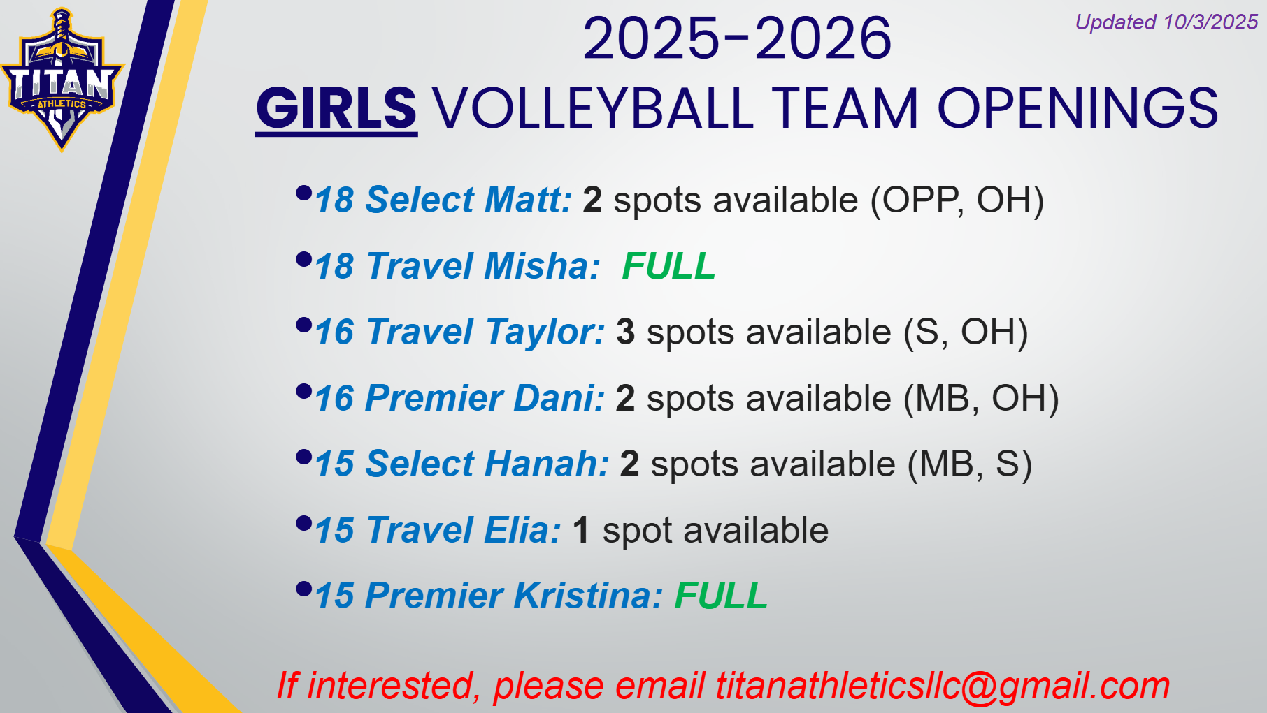 Openings for Website - HS Girls 10-3-2025 Openings for Website - HS Girls 10-3-2025